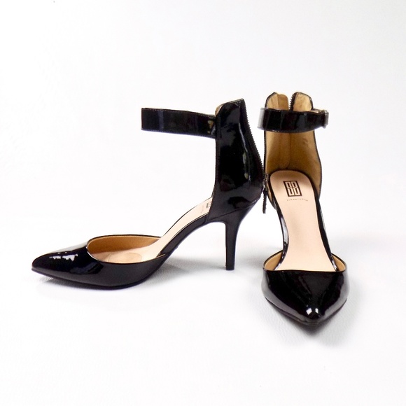 Signature Shoes - Black Patent Ankle Strap heels